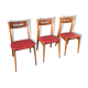Set de 3 chaises scandinave 1960 pieds compas