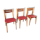 Set de 3 chaises scandinave 1960 pieds compas