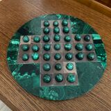 Solitaire game in green marble malachite