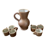 Stoneware carafe and cups