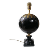 Ball lamp base, 70s design, black and gold.