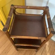 Charming Vintage Shelf in Rattan and Bamboo (3 tiers)