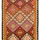 Turkish Handwoven Vintage Herki Kilim 100 cm x 380 cm