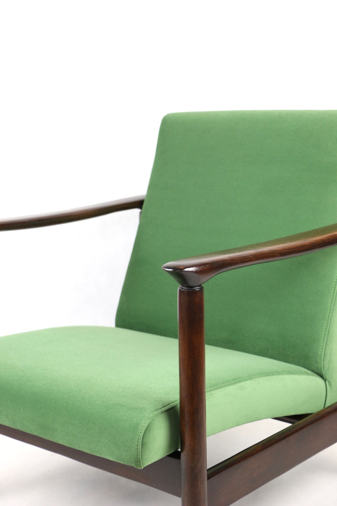 Light Green Velvet GFM-142 Armchair by Edmund Homa, 1970s