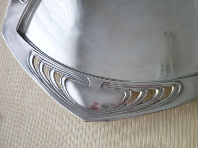 Art Deco Style silver metal presentation tray