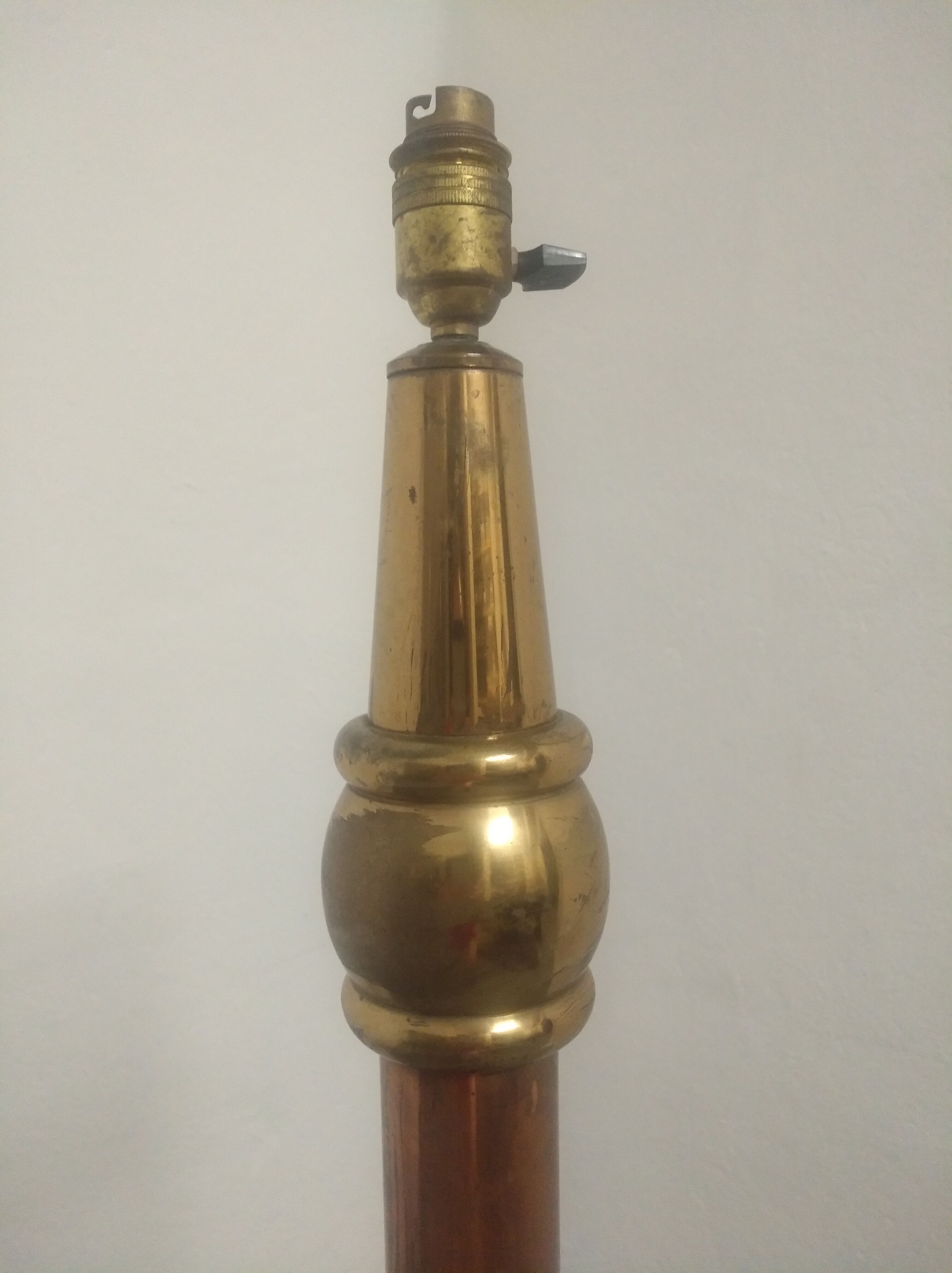 Art Deco lamp in copper and brass