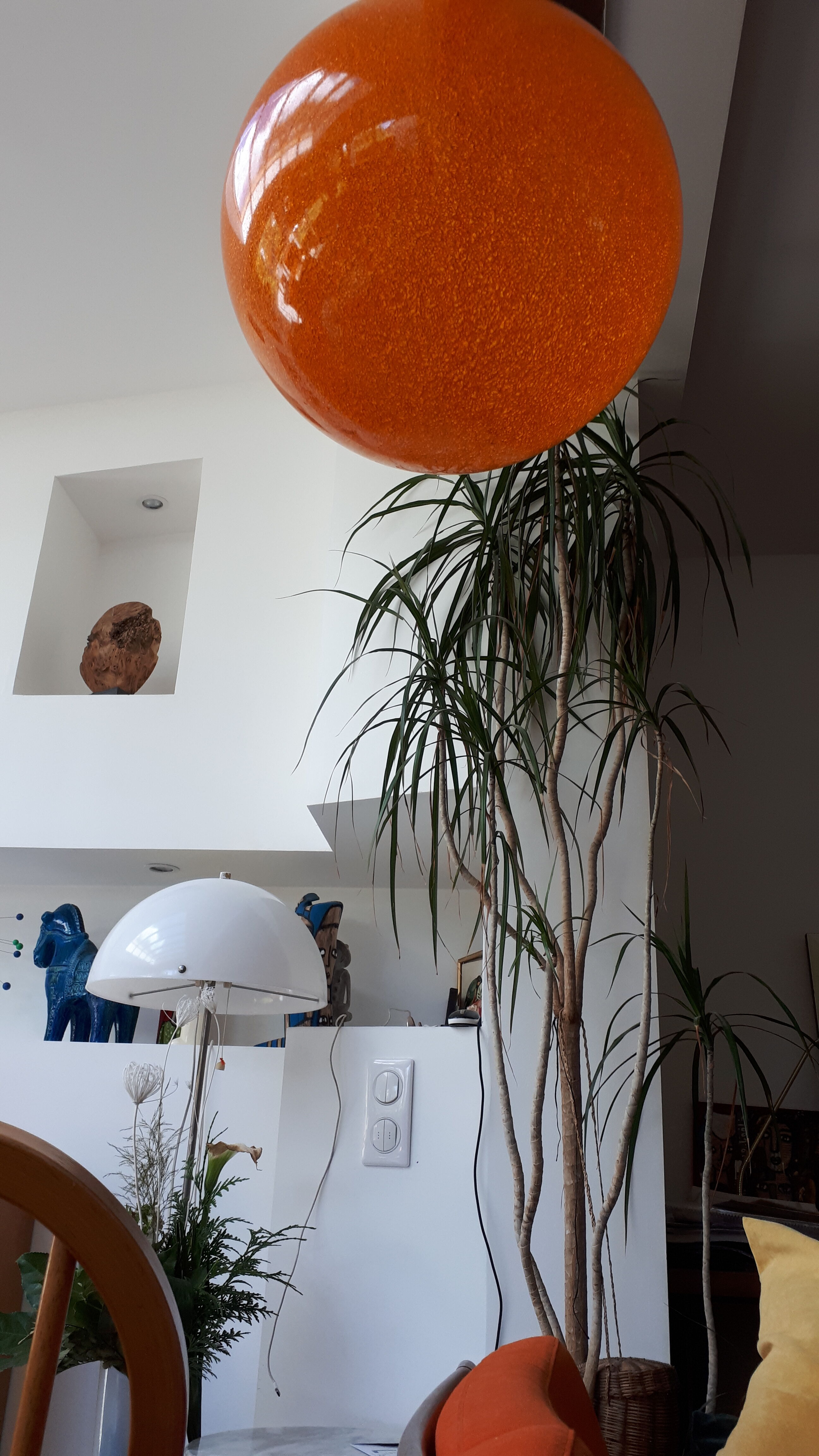 Globe Orange plastic style perspex, years 70/80