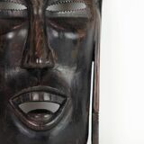 African Mask Hand Craved In Dark Wood From West Africa