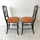 Pair of Blackened Wooden Napoleon III Chairs