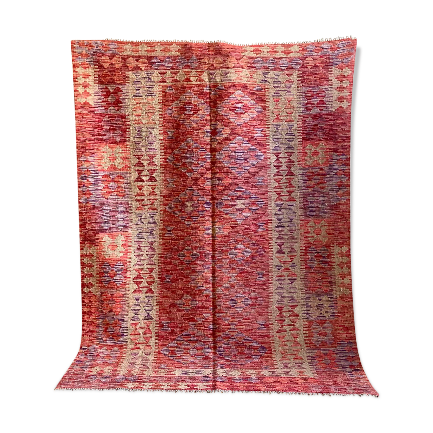 Pink kilim carpet - 201 x 151 cm