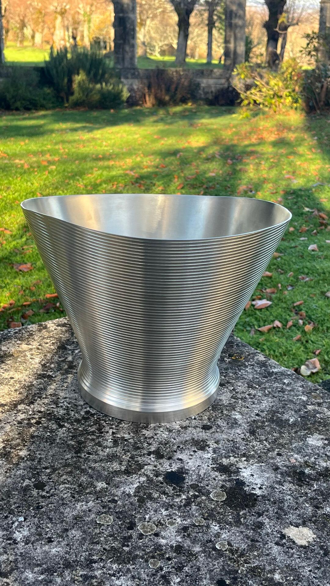 Mumm champagne bucket, vintage pewter vasque