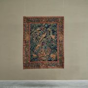 Mid Century wall tapestry with birds, animals, and leaves, Belgium 1960s.