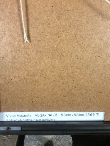 Tableau / sérigraphie vintage 70's d'après Victor Vasarely sous verre encadrée