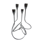 Paire de bougeoirs modernistes en métal chromé signée Black Blum design