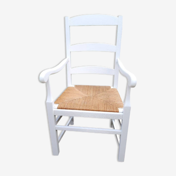 White straw armchair