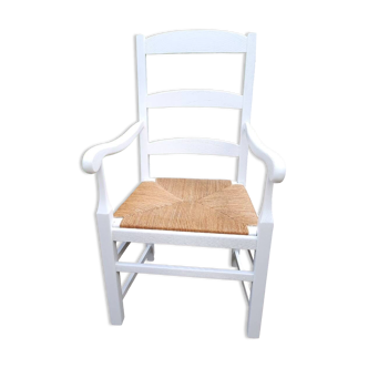 White straw armchair