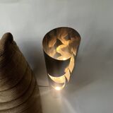 Grande lampe sculptural en métal chormé et brossé, design 1970