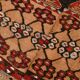 Kilim anatolien ancien tons rouges et beiges, motifs tribaux colorés