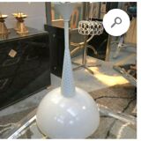 Vintage white opaline chandelier 1950s