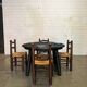 Brutalist round table in burnt wood yakisugi