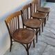 Set of 4 vintage Baumann style bistro restaurant chairs 1950s