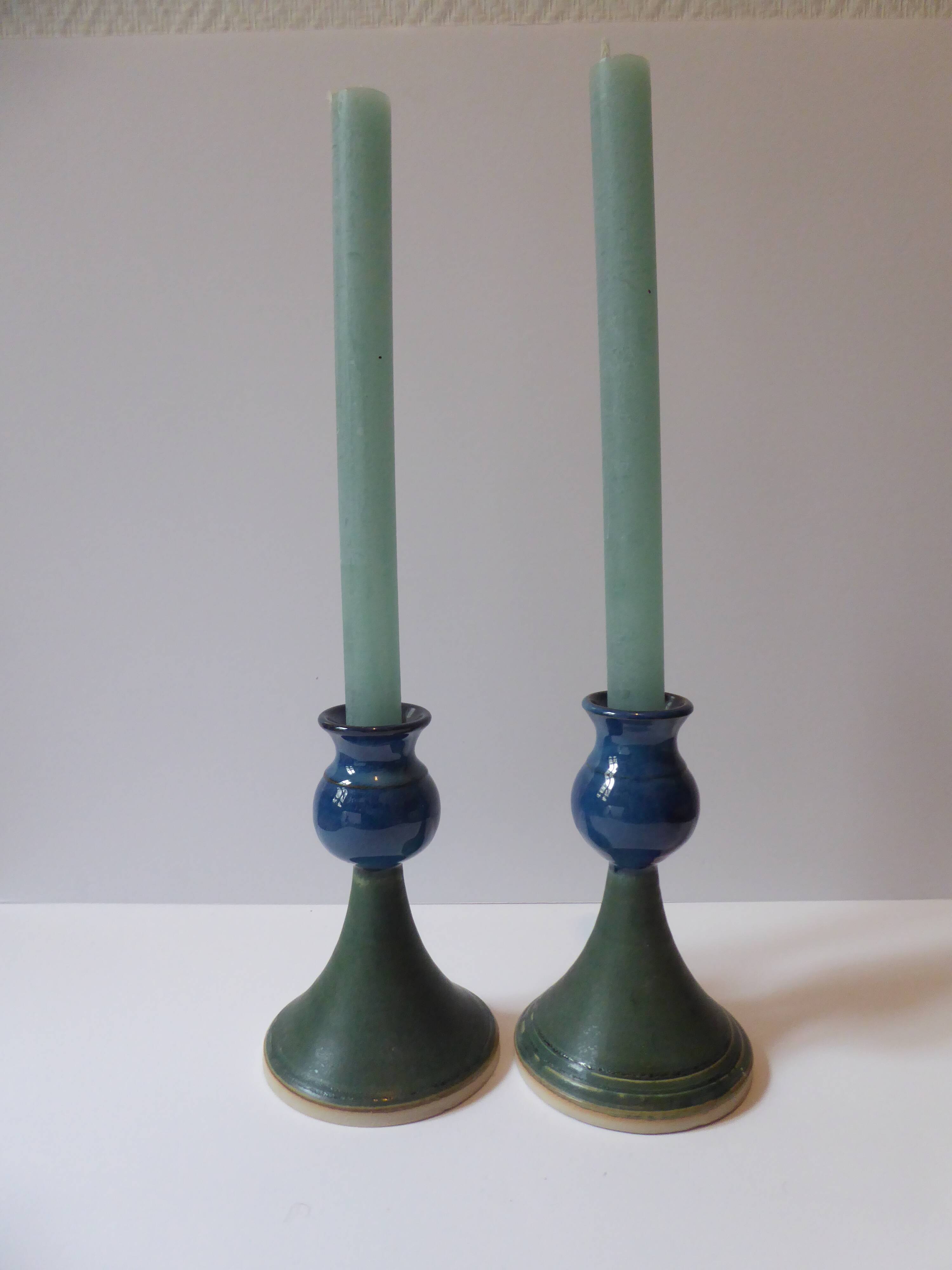 Pair of ceramic candlesticks