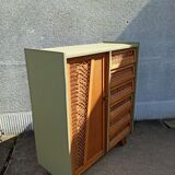 Small vintage rattan cabinet