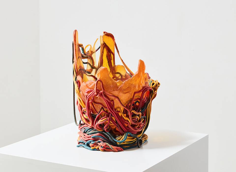 1st Edition Spaghetti Vase by Gaetano Pesce for Fish Design 1995 + Booklet