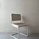 Chaise design vintage Cesca B32 métal blanc & cannage par Marc