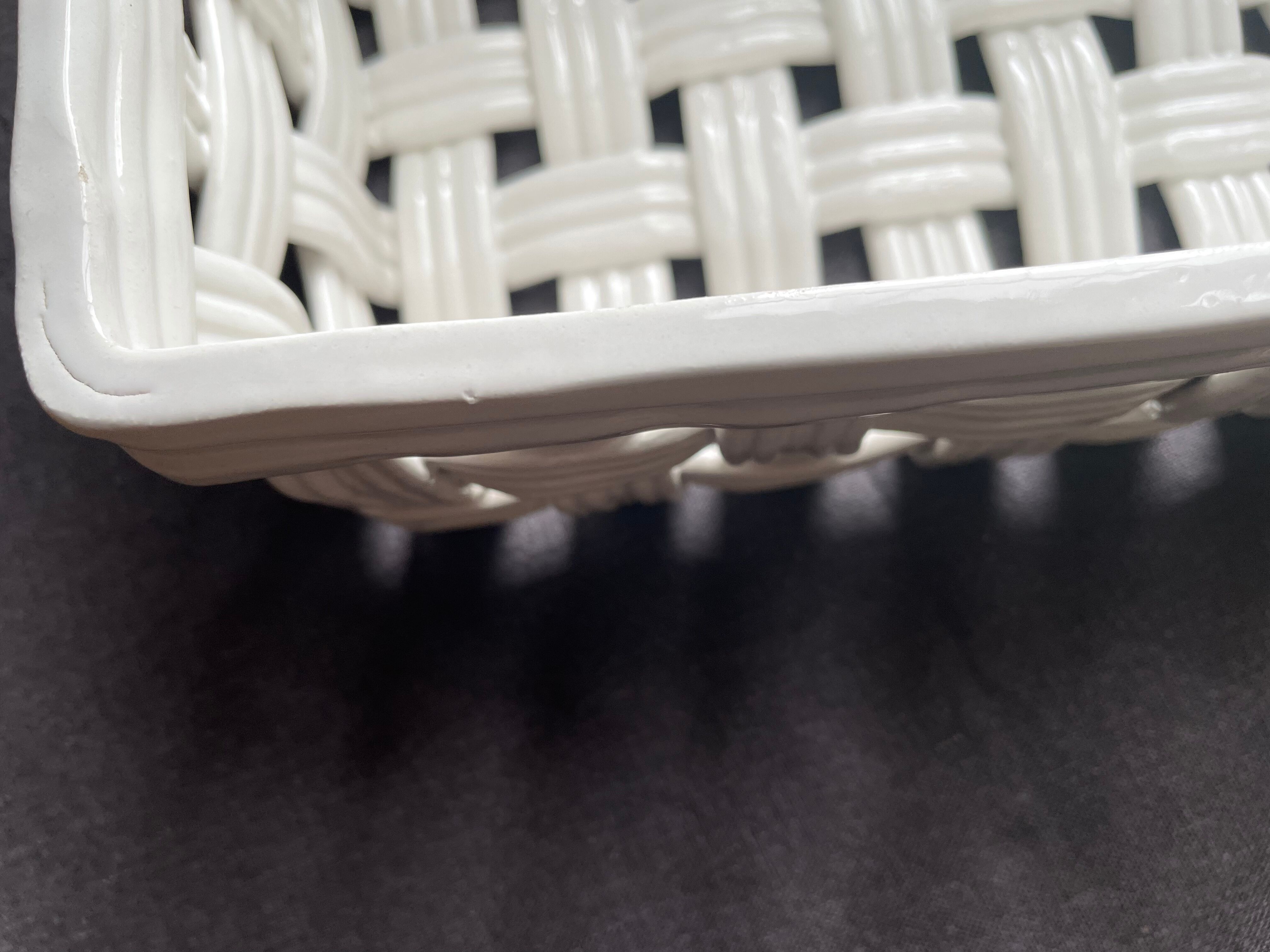 White ceramic basket