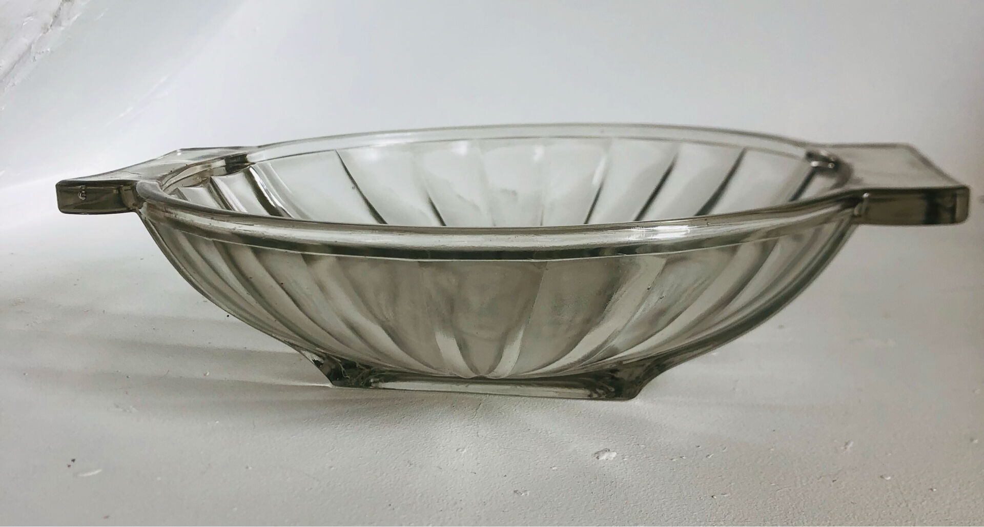 Art Deco pressed moulded glass bowl made in France