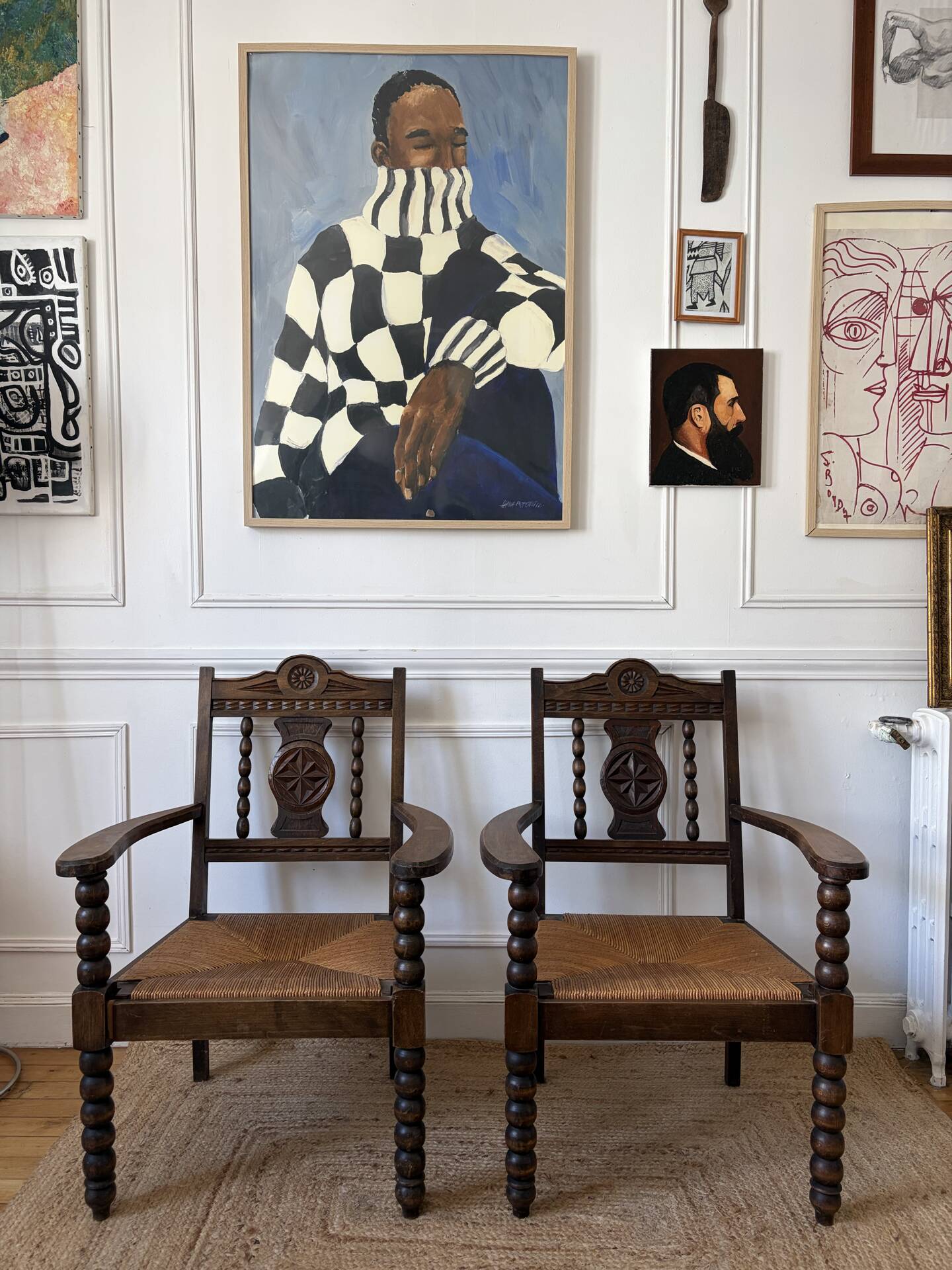 Paire de fauteuils rustiques esprit Charles Dudouyt