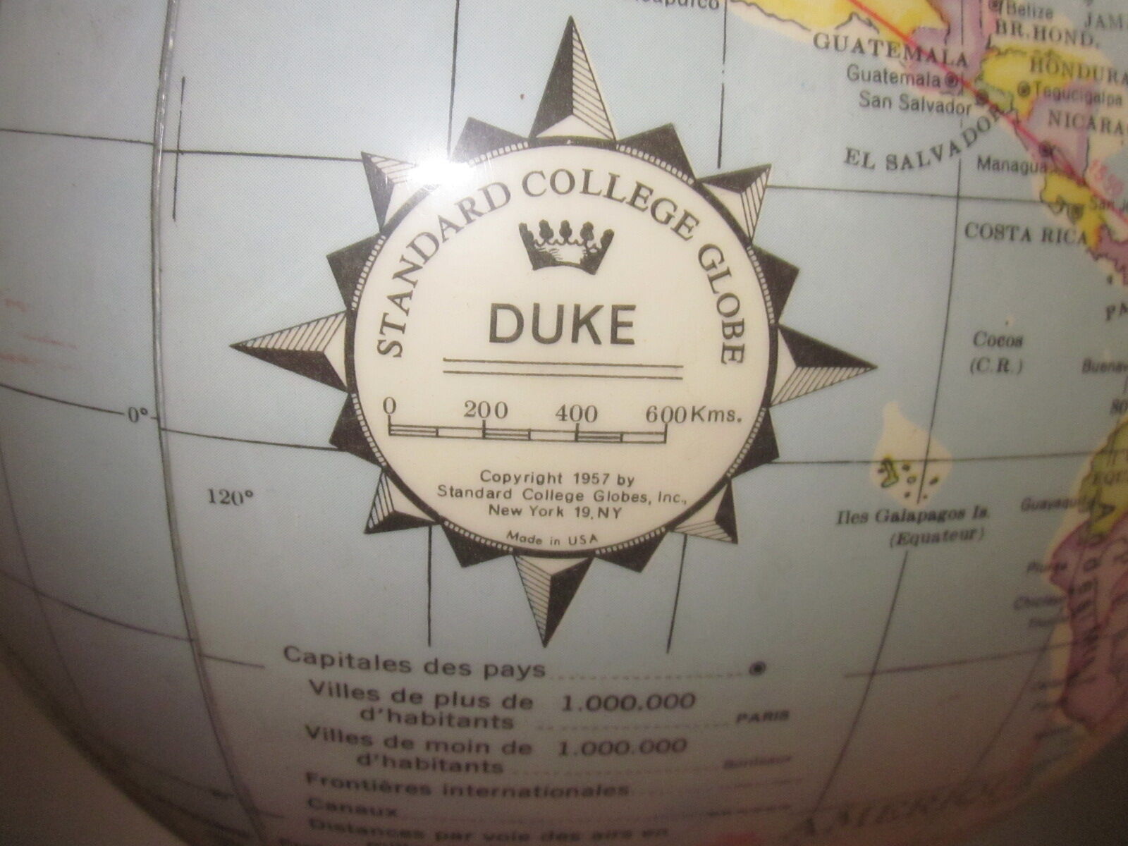 Terrestrial globe in 1957