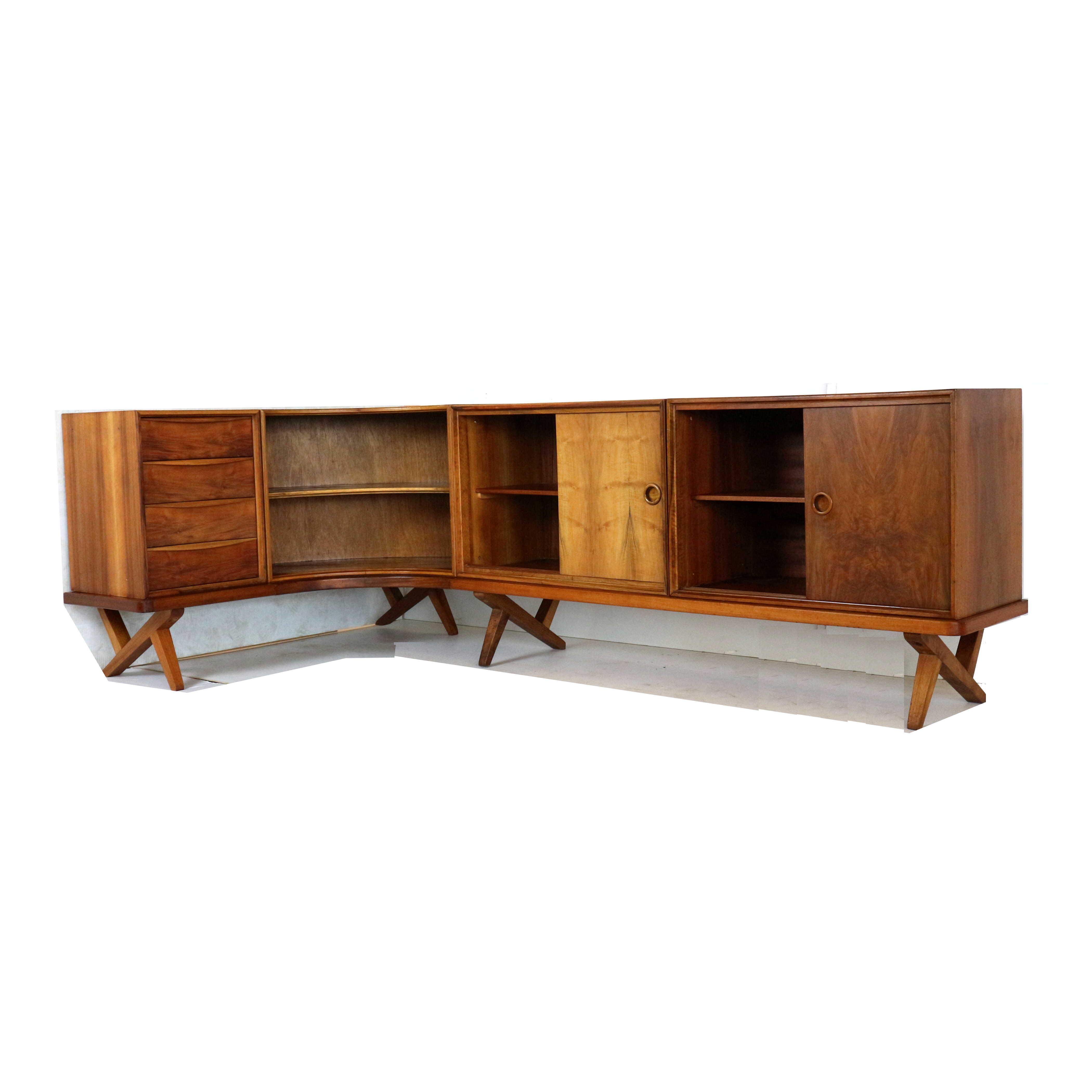 Vintage walnut sideboard by Rudolf B. Glatzel by Fristho Franeker from 1955