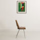 Set of 3 Jomain Baumann chairs, seat in imitation cognac leather, circa 1960