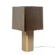Grande lampe en métal brossé et laiton doré. Années 1970.