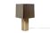 Large brushed metal lamp with gilded brass. 1970s.