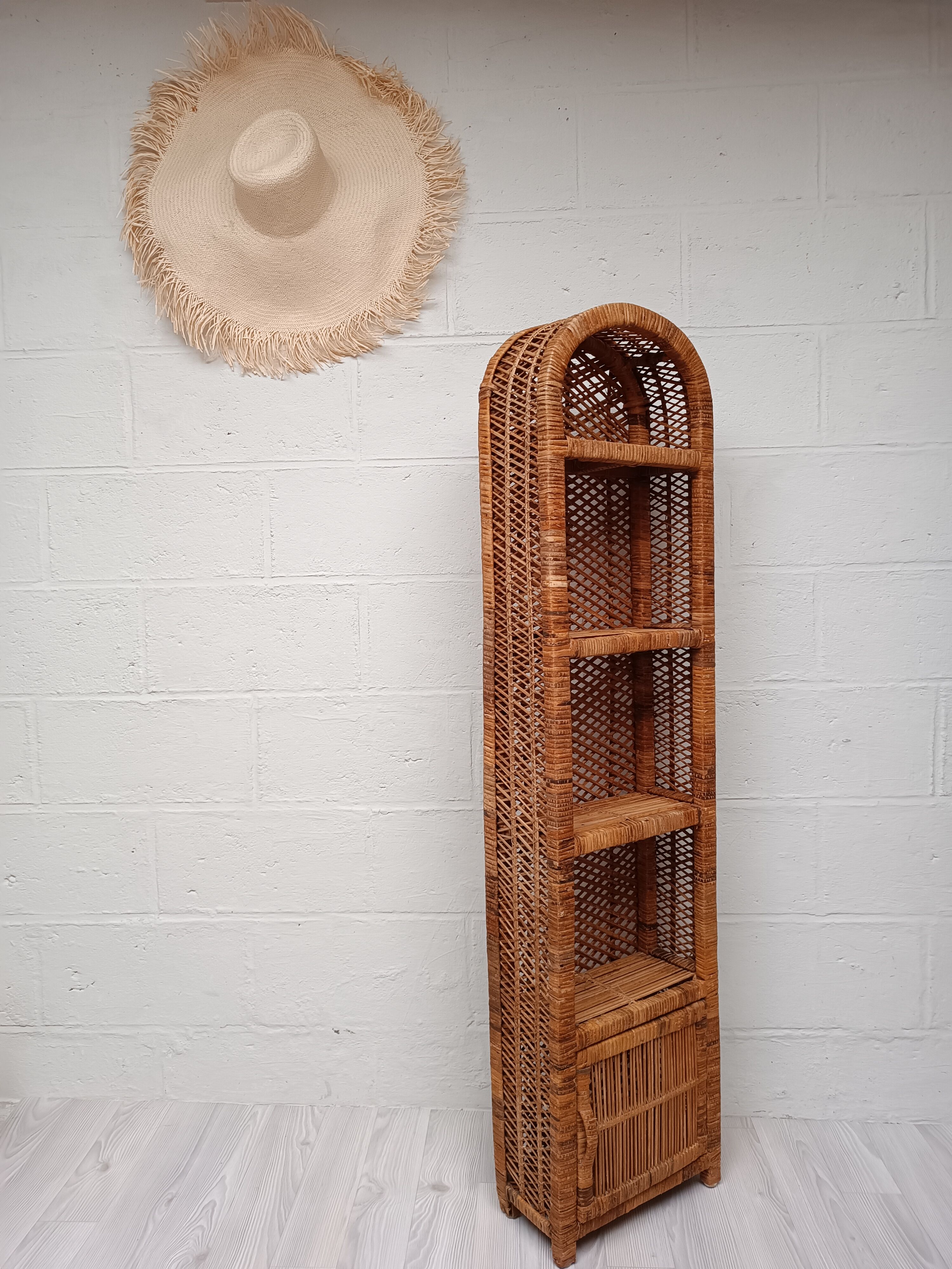 Rattan shelf bookcase