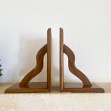 Varnished teak bookends years 45-49