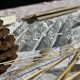 Set of 10 Vintage Cut Crystal Knife Rests // Tableware