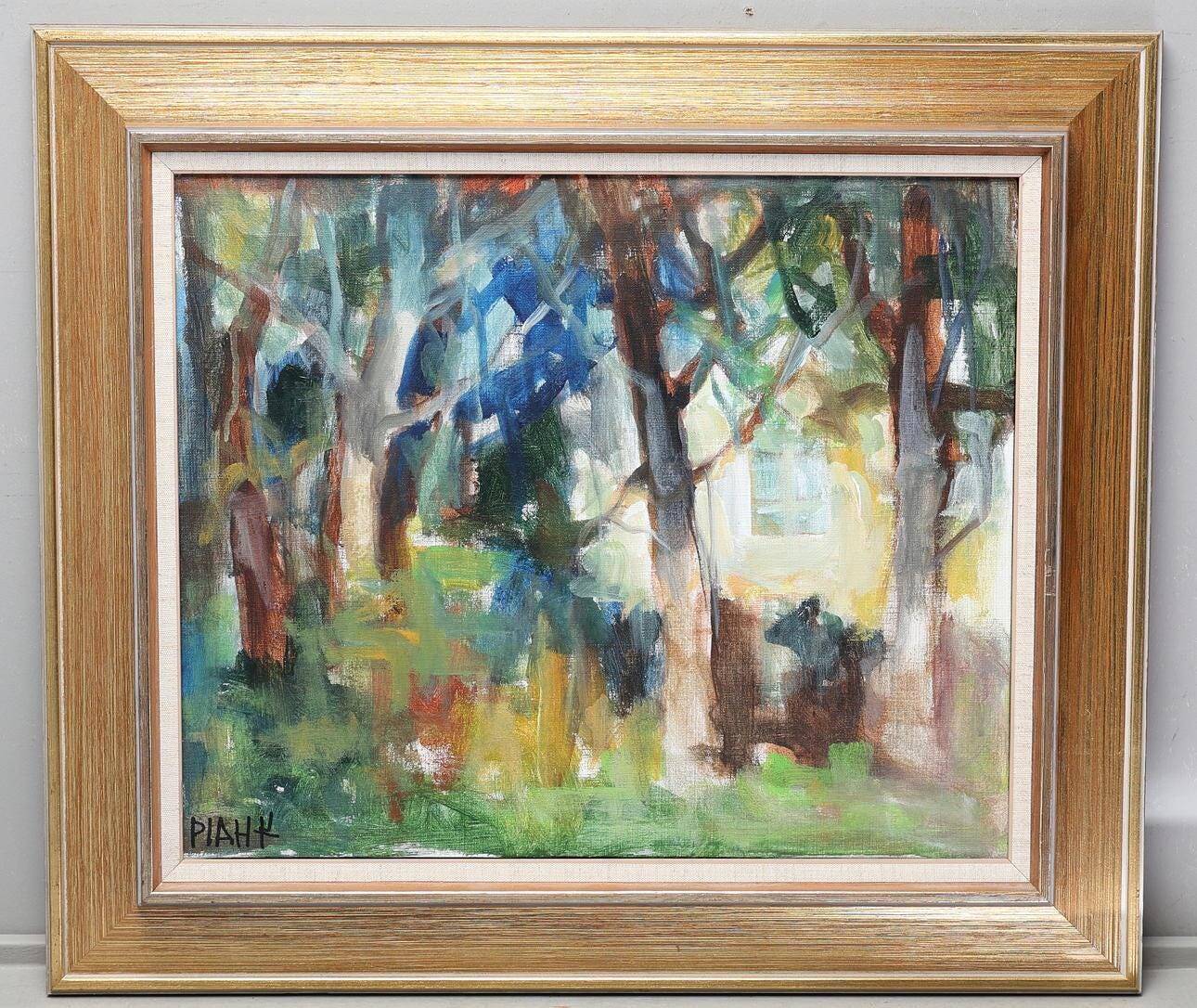 Swedish Oil on Canvas – “Neighbor’s House” by Pia Hesselmark‑Campbell