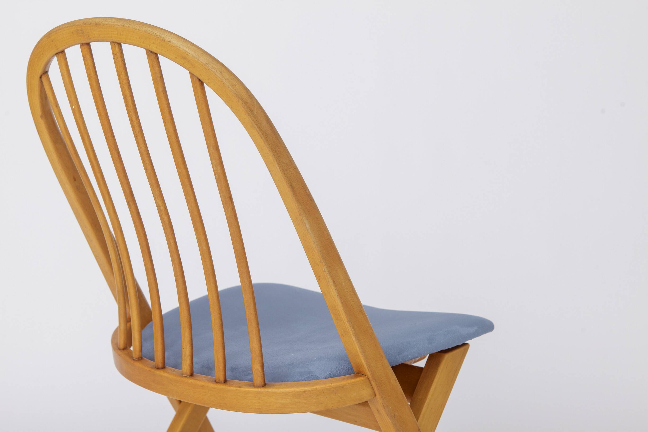 Chaise de bureau années 1960 Allemagne, chaise de bureau en bois de hêtre vintage, restaurée