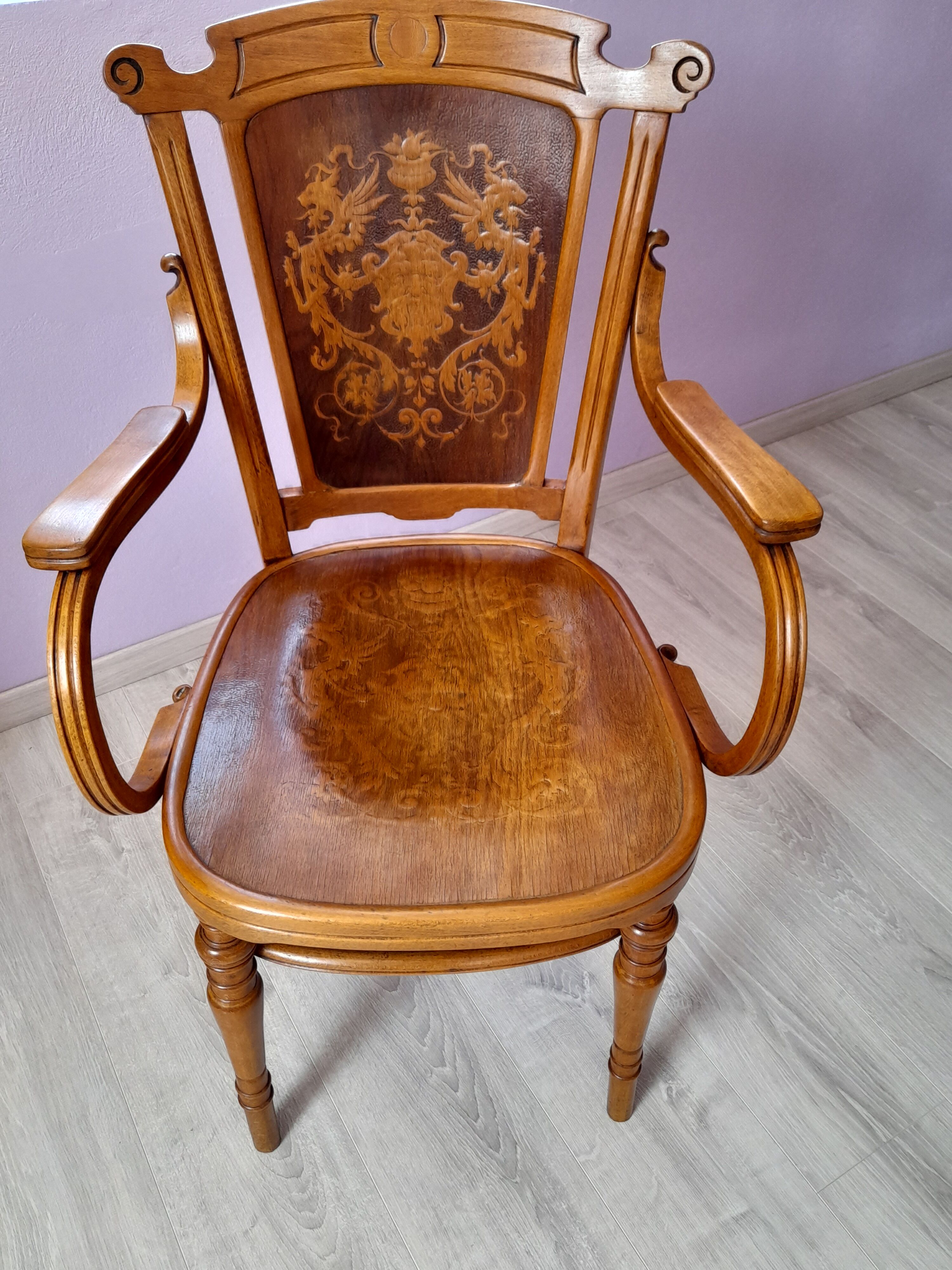 Art Nouveau office chair stamped by J. Kohn - Vienna