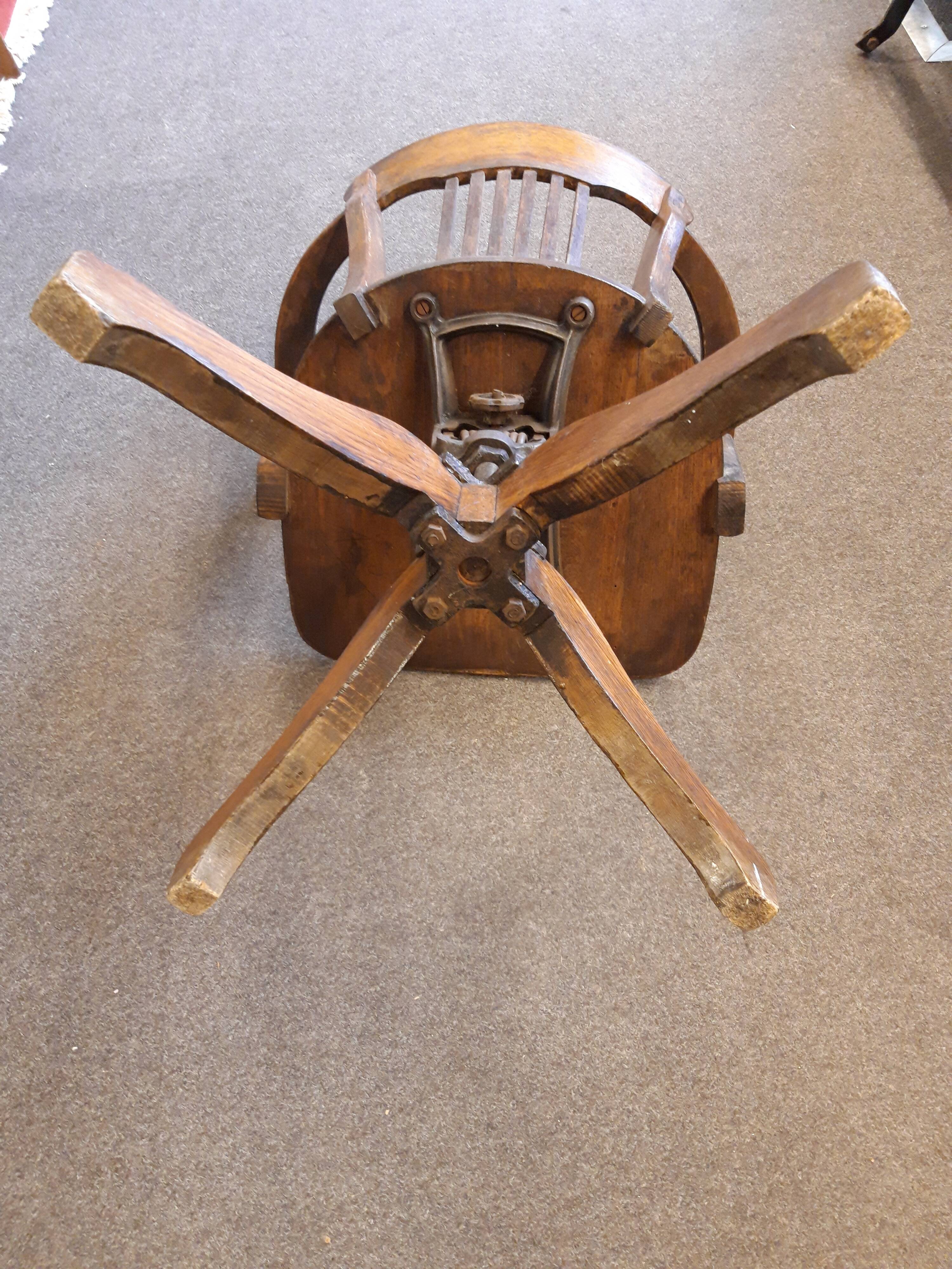 American oak office armchair