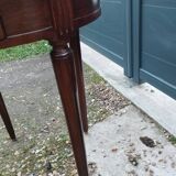 Table bouillotte ancienne avec plateau marbre style louis xvi