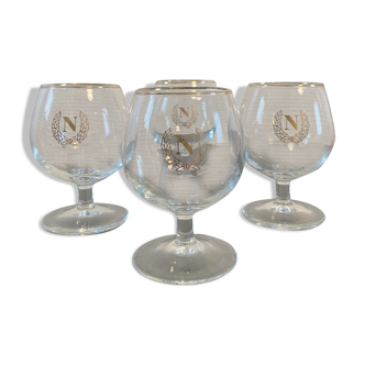 Lot of 4 glass of Napoleon cognac