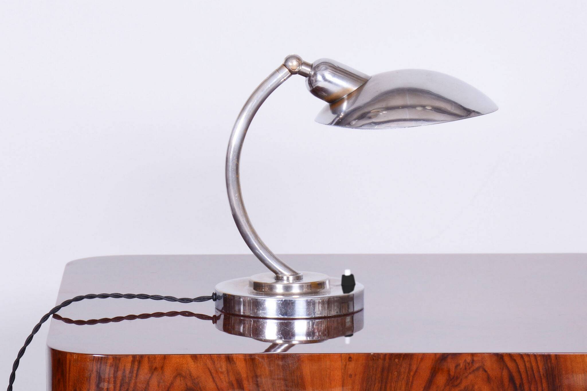 Restored Bauhaus Chrome Table Lamp, Franta Anyz, New Electrification, Czechia, 1920s