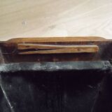 French antique oak tin-lined hand-carved umbrella stand with flower decoration.