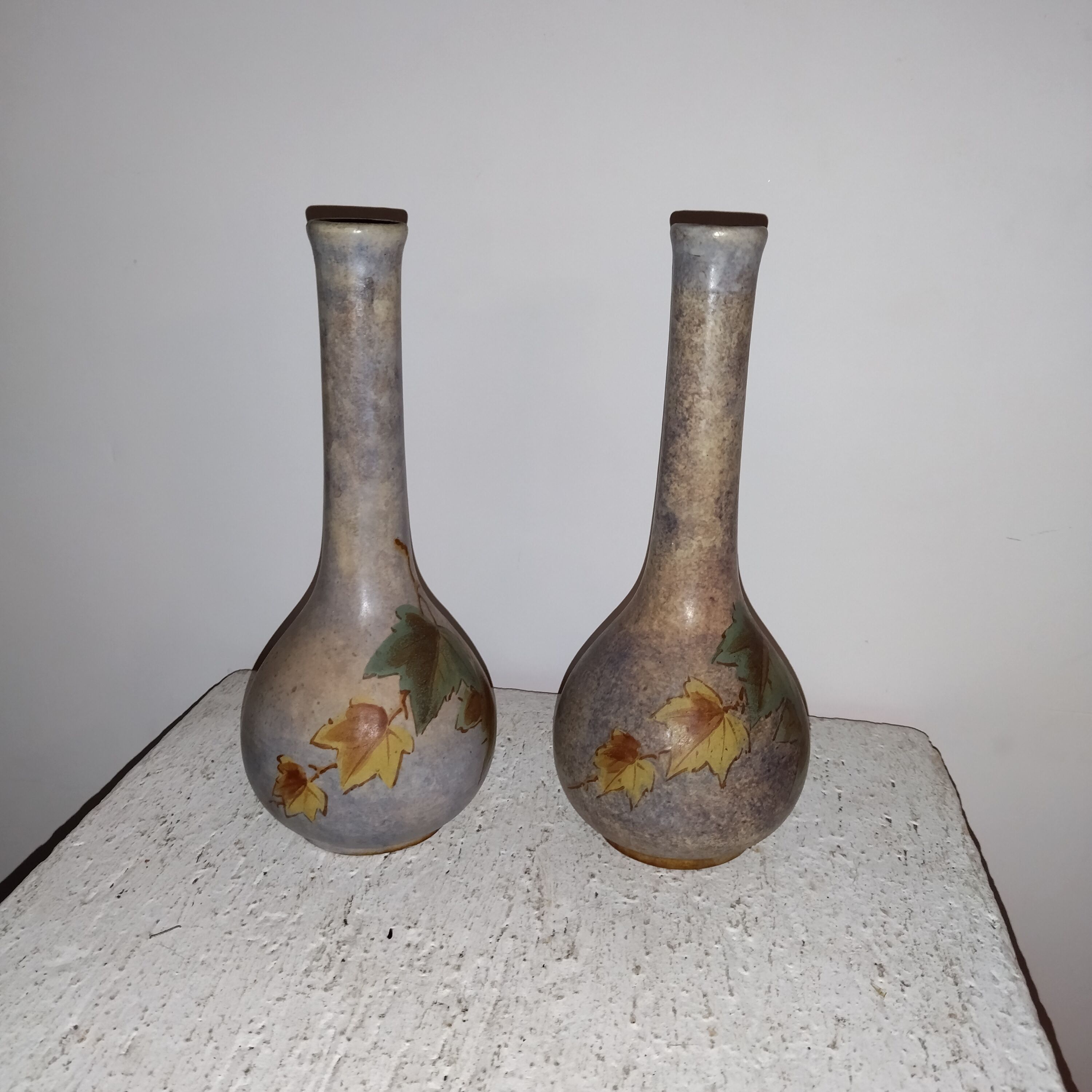 Pair of art-nouveau vases signed A Dubois.
