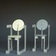 Rare pair of 'Plakhout' Side Chairs by Henk Lampe. 1979